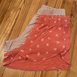 Two Dolphin Hem Pajama Shorts